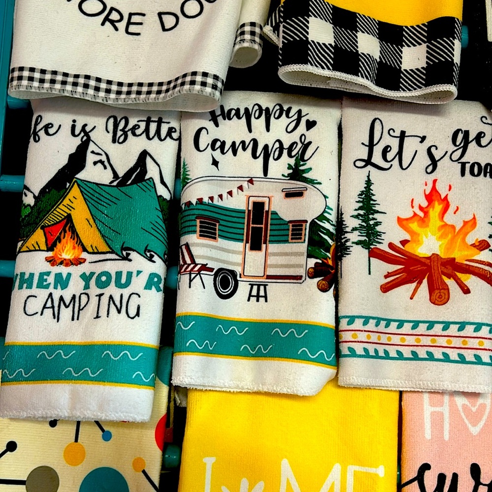3 set of camper themed kitchen towels